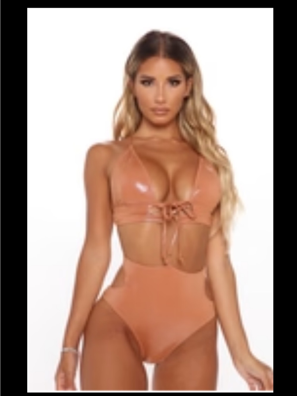 Secret Getaway Metallic two piece bikini set - Rust